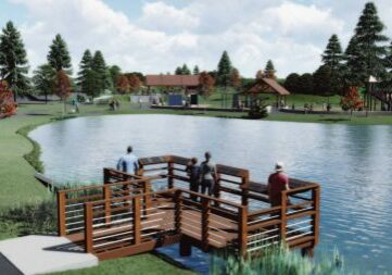 Mingus Park Pond Restoration Pond and Dock Rendering